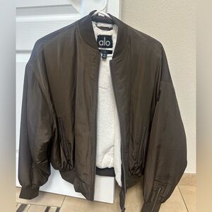 Alo faux fur urbanite Brown Bomber Jacket